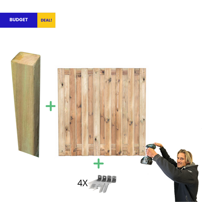 Complete Grenen Houten Schutting pakket - BUDGET START PAKKET