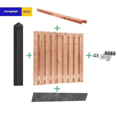 Complete Redwood Hout Beton Schutting pakket - START PAKKET