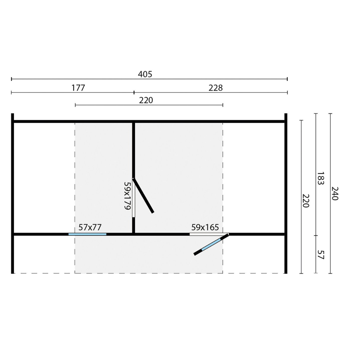 Saunahouse vurenhout 240x400x216 cm Oval Tuindeco