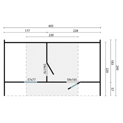 Saunahouse vurenhout 240x400x216 cm Oval Tuindeco