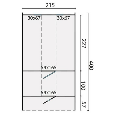 Saunabarrel vurenhout 400x215cm Tuindeco