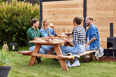 Hardhouten picknicktafel Economy