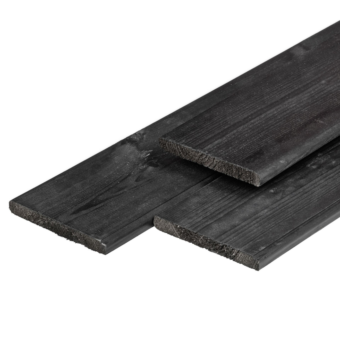 Plank Midden-Europees grenen 1,6 x 14,0 cm zwart gespoten