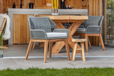 Teak stoel Granada met kussen (set van 2 stoelen)