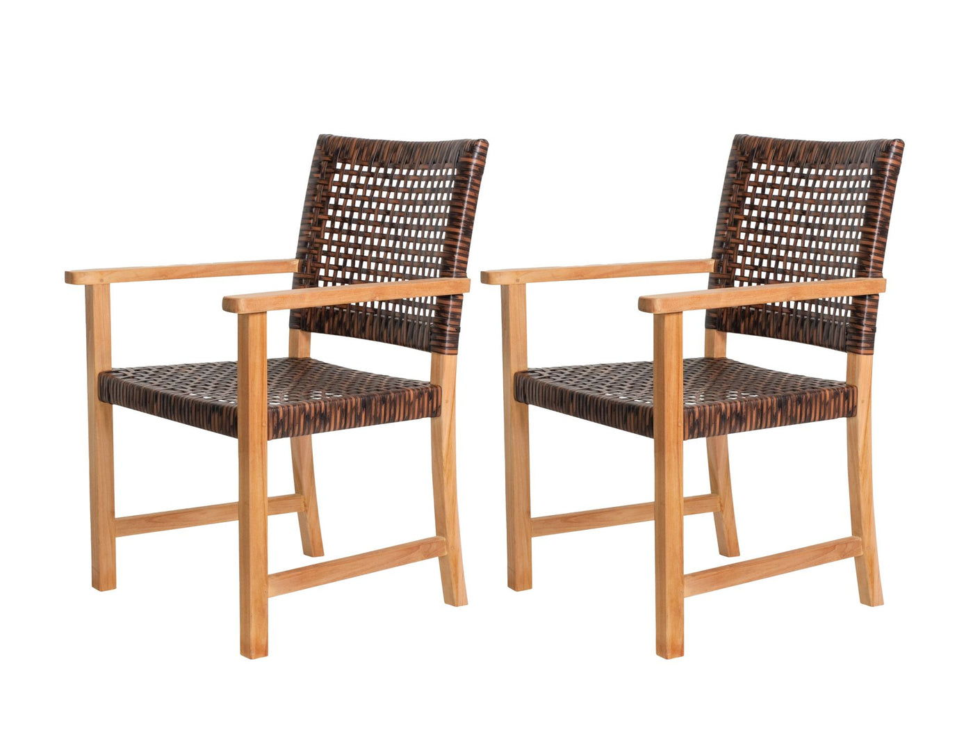 Teak tuinstoel Madiun (set van 2 stoelen)