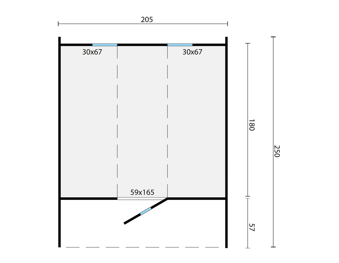 Saunabarrel | Ø205 x 250 cm | 28/42 mm | onbehandeld vuren Tuindeco