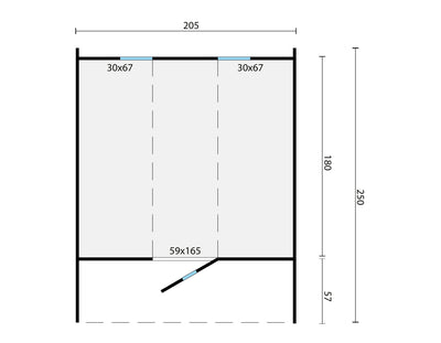 Saunabarrel | Ø205 x 250 cm | 28/42 mm | onbehandeld vuren Tuindeco