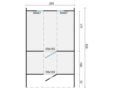 Saunabarrel | Ø205 x 350 cm | 28/42 mm | onbehandeld vuren Tuindeco