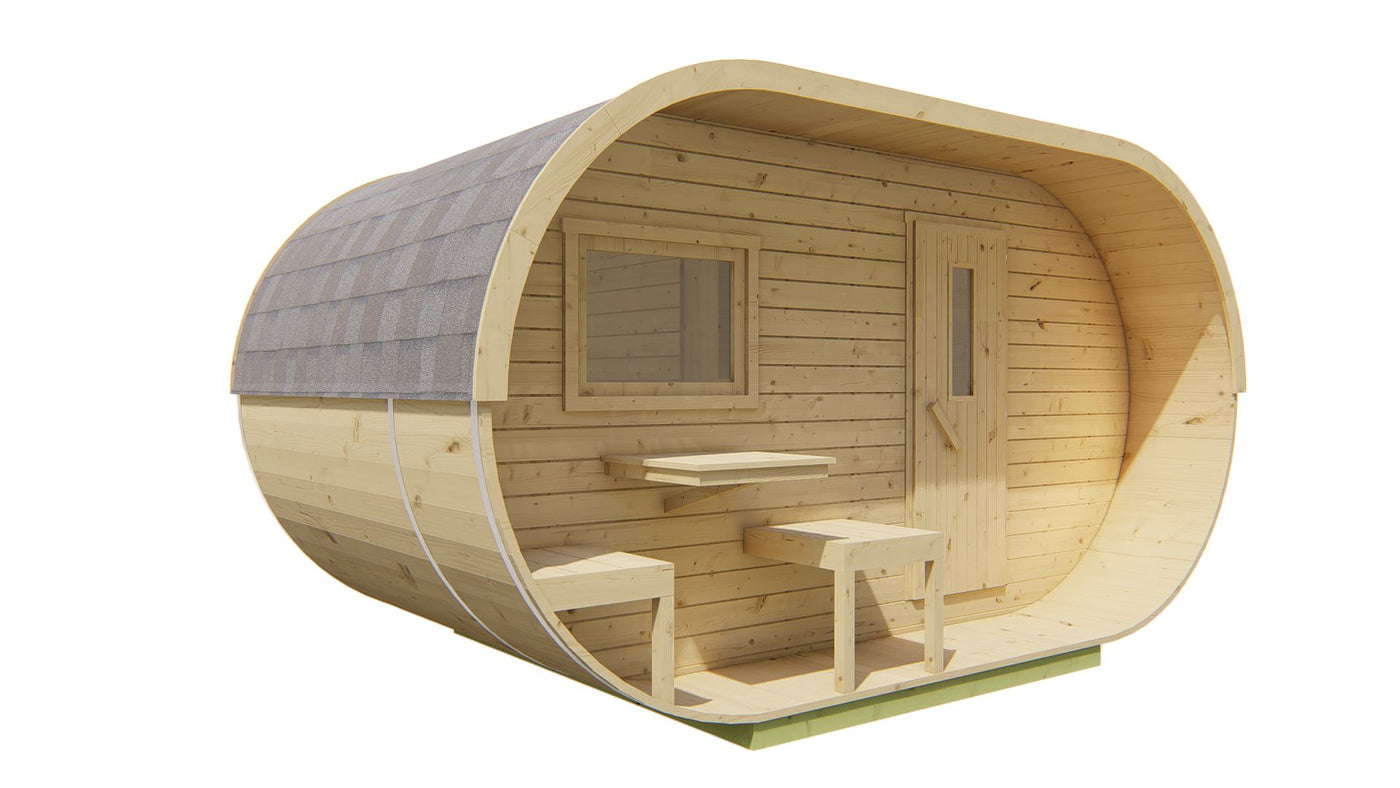 Sauna Oval | 28/42 mm | onbehandeld Tuindeco