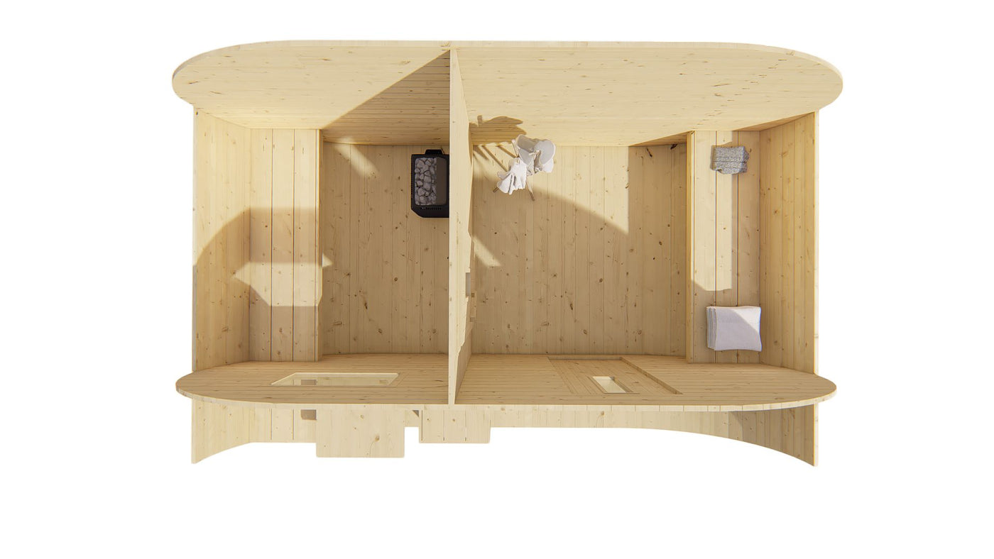 Sauna Oval | 28/42 mm | onbehandeld Tuindeco