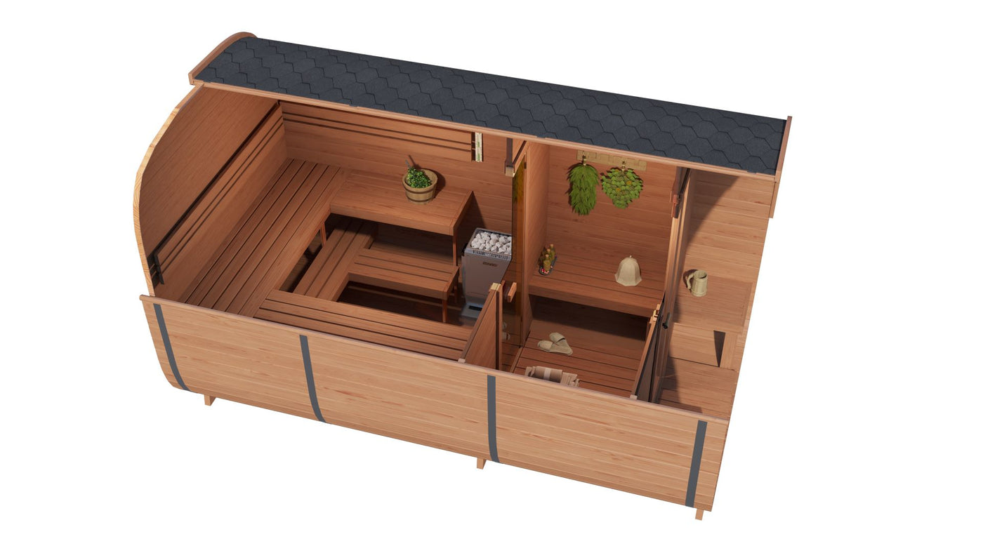 Sauna cube Rovaniemi 390 cm | 42 mm | Thermowood Tuindeco