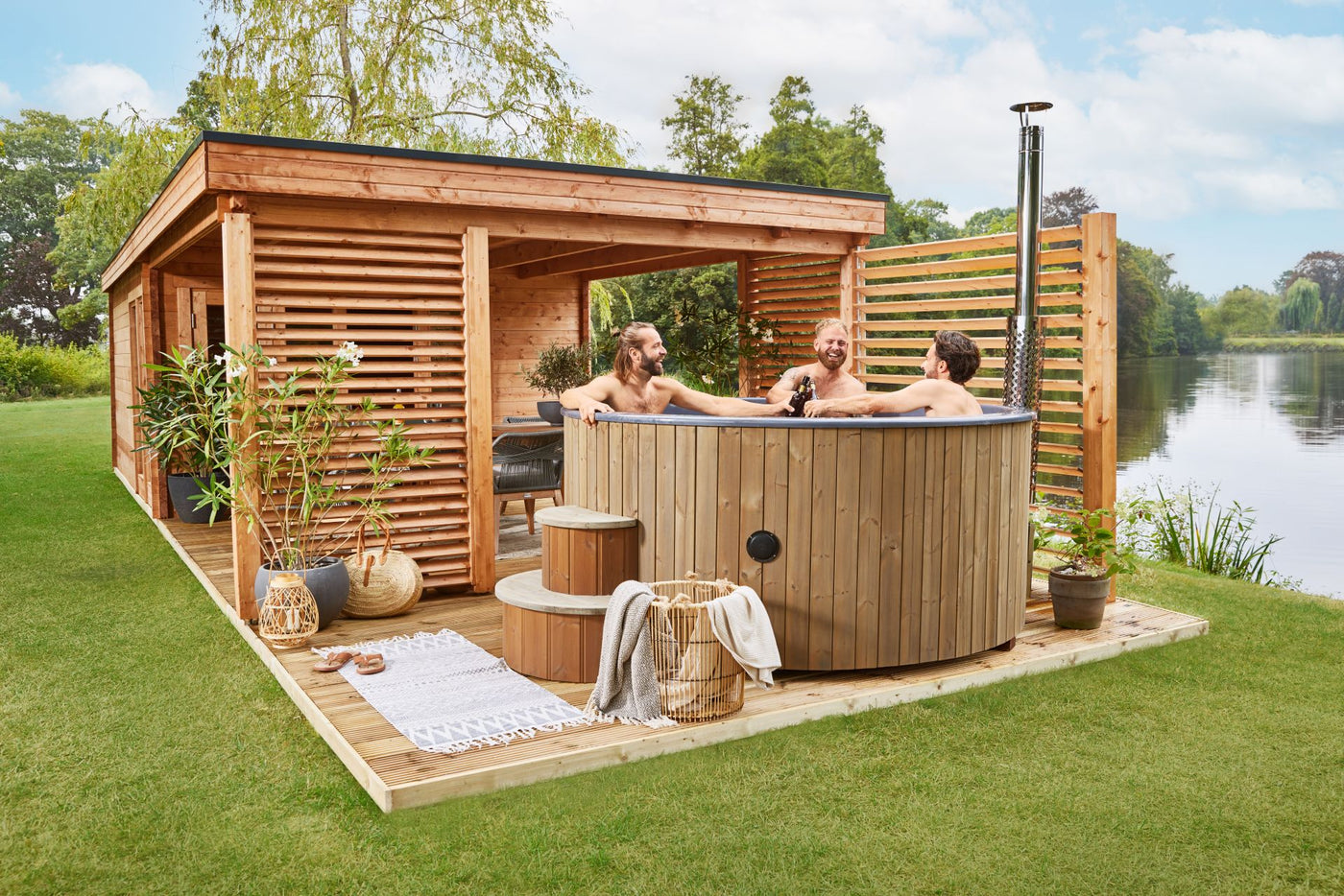 Hottub deluxe XL Thermowood 220 cm Tuindeco