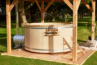 Hottub met externe RVS kachel onbehandeld vuren 200 cm Tuindeco