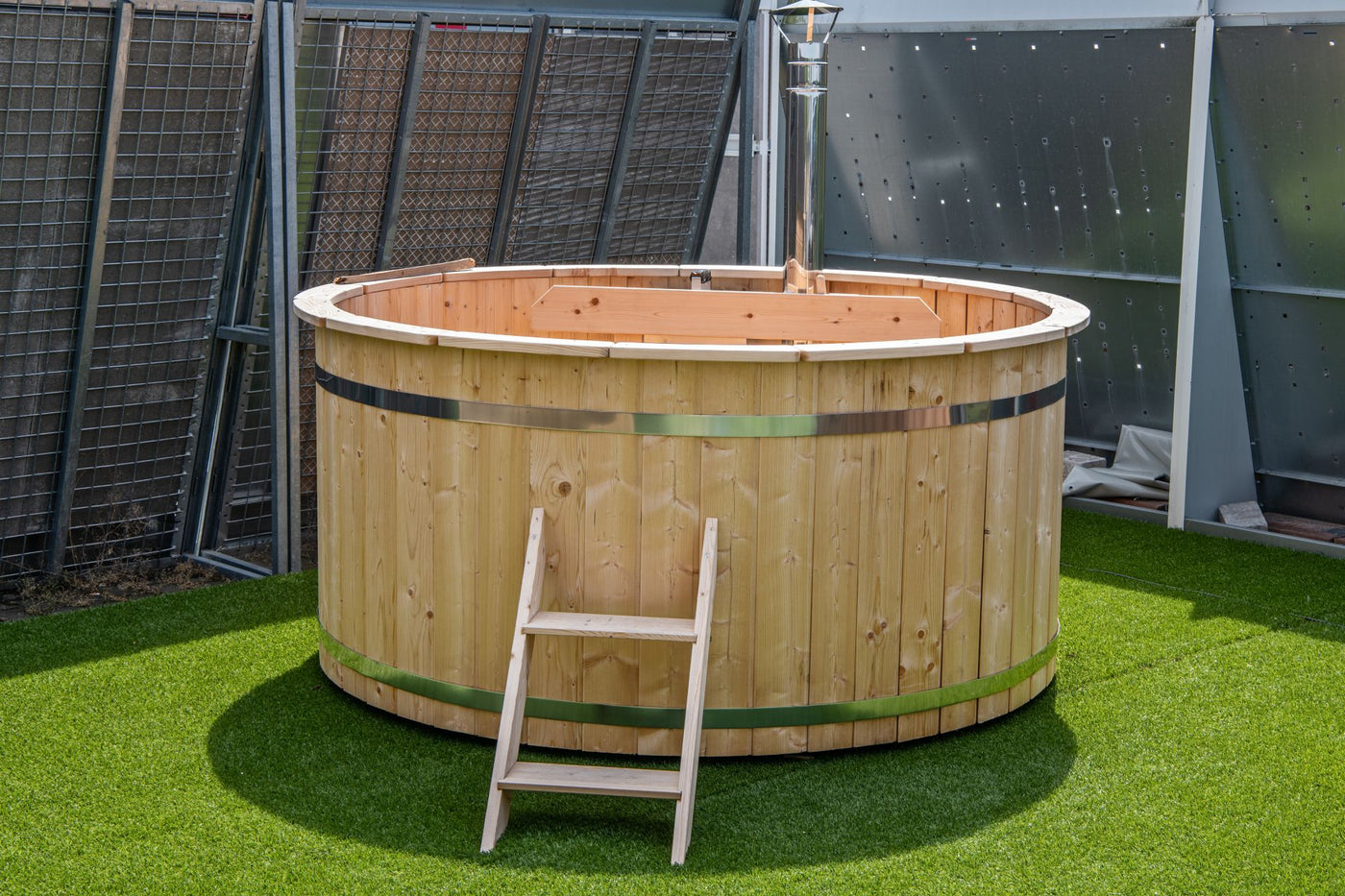 Hottub met RVS kachel onbehandeld vurenhout 200 cm Tuindeco