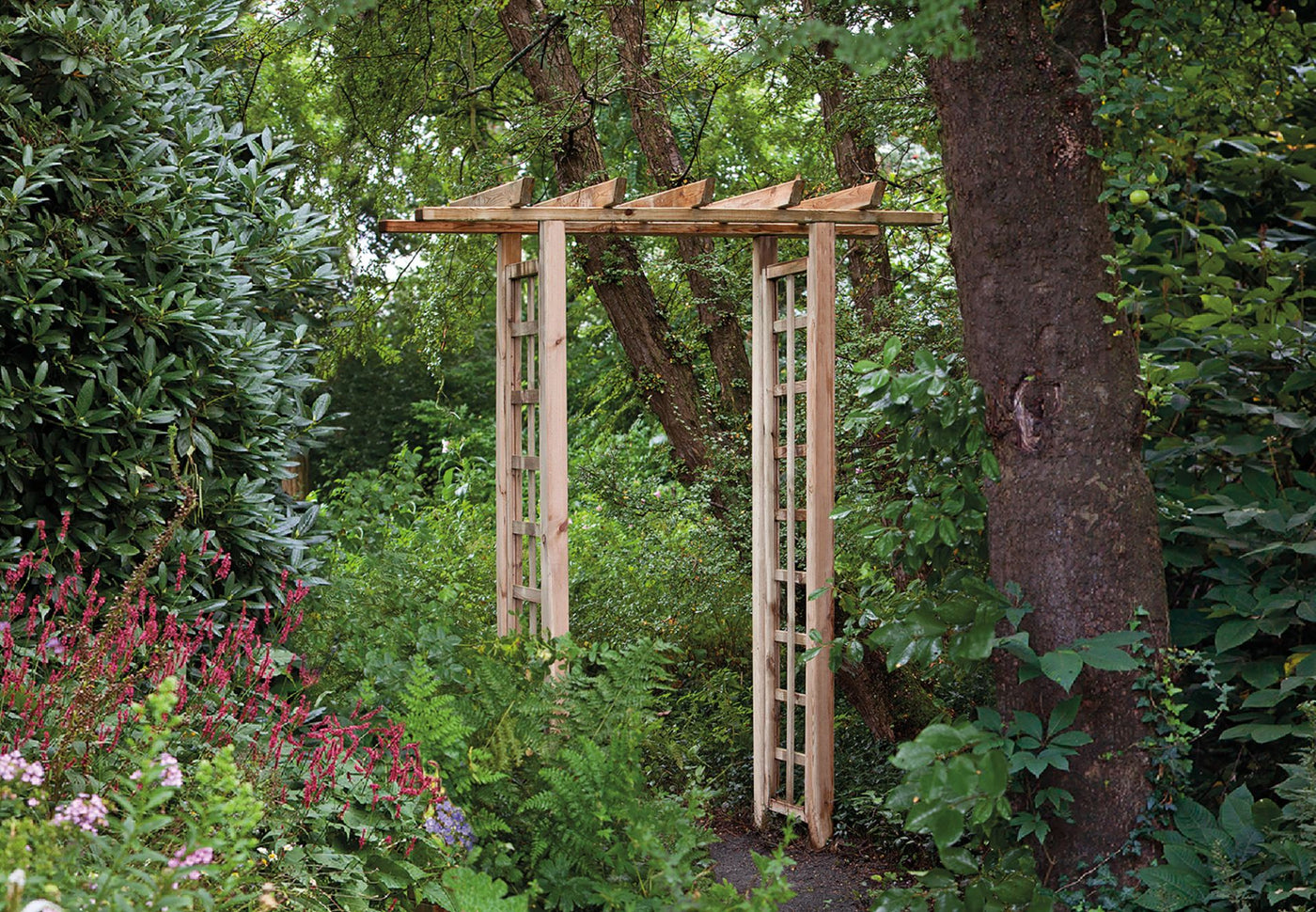 Pergola boog complete set B100 x D45 x H214 cm grenen groen geïmpregneerd Tuindeco