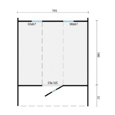 Saunabarrel vurenhout 250x195cm Tuindeco