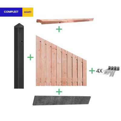 Complete Douglas Afbouw Hout Beton Schutting pakket