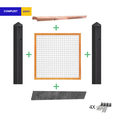Complete Trellis Douglas Hout Beton Schutting pakket